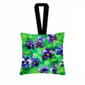 Wisconsin Wood Violets in Watercolor Hanging Square Fabric Ornament 3.5 × 3.5 Decorative Door-Knob & Tree Hanger, Soft Fabric