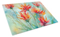 Wyoming Indian Paintbrush in Watercolor Cutting Board Tempered Glass Kitchen Cutting Surface, Heat Resistant Chopping, Non-Slip Feet, Food Prep & Serving