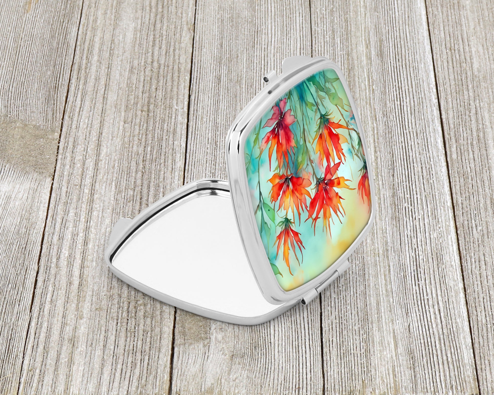 Wyoming Indian Paintbrush in Watercolor Compact Mirror Decorative Travel Makeup Mirror for Women Girls Gifts Pocket Makeup Mirror Folding Handheld