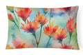 Wyoming Indian Paintbrush in Watercolor Decorative Throw Pillow 12x16 Indoor Outdoor Accent Cushion, Fabric Cover with Insert for Sofa, Bed, Porch & Living Room