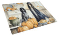 Afghan Hound Fall Kitchen Pumpkins Cutting Board Tempered Glass Kitchen Cutting Surface, Heat Resistant Chopping, Non-Slip Feet, Food Prep & Serving