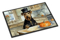 Airedale Terrier Fall Kitchen Pumpkins Doormat Indoor Outdoor 18H X 27W Front Door Mat Rugs for Entryway, Non Slip Washable