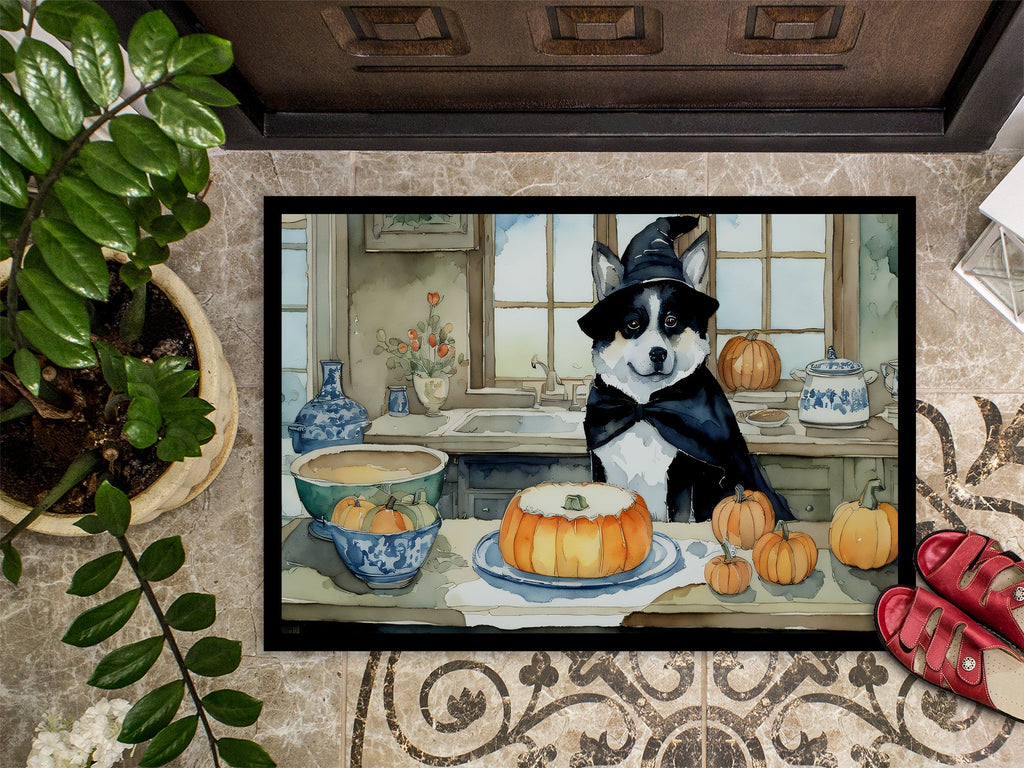 Akita Fall Kitchen Pumpkins Doormat Indoor Outdoor 18H X 27W Front Door Mat Rugs for Entryway, Non Slip Washable
