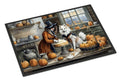 American Eskimo Fall Kitchen Pumpkins Doormat Indoor Outdoor 18H X 27W Front Door Mat Rugs for Entryway, Non Slip Washable