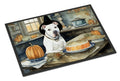 Pit Bull Terrier Fall Kitchen Pumpkins Doormat Indoor Outdoor 18H X 27W Front Door Mat Rugs for Entryway, Non Slip Washable