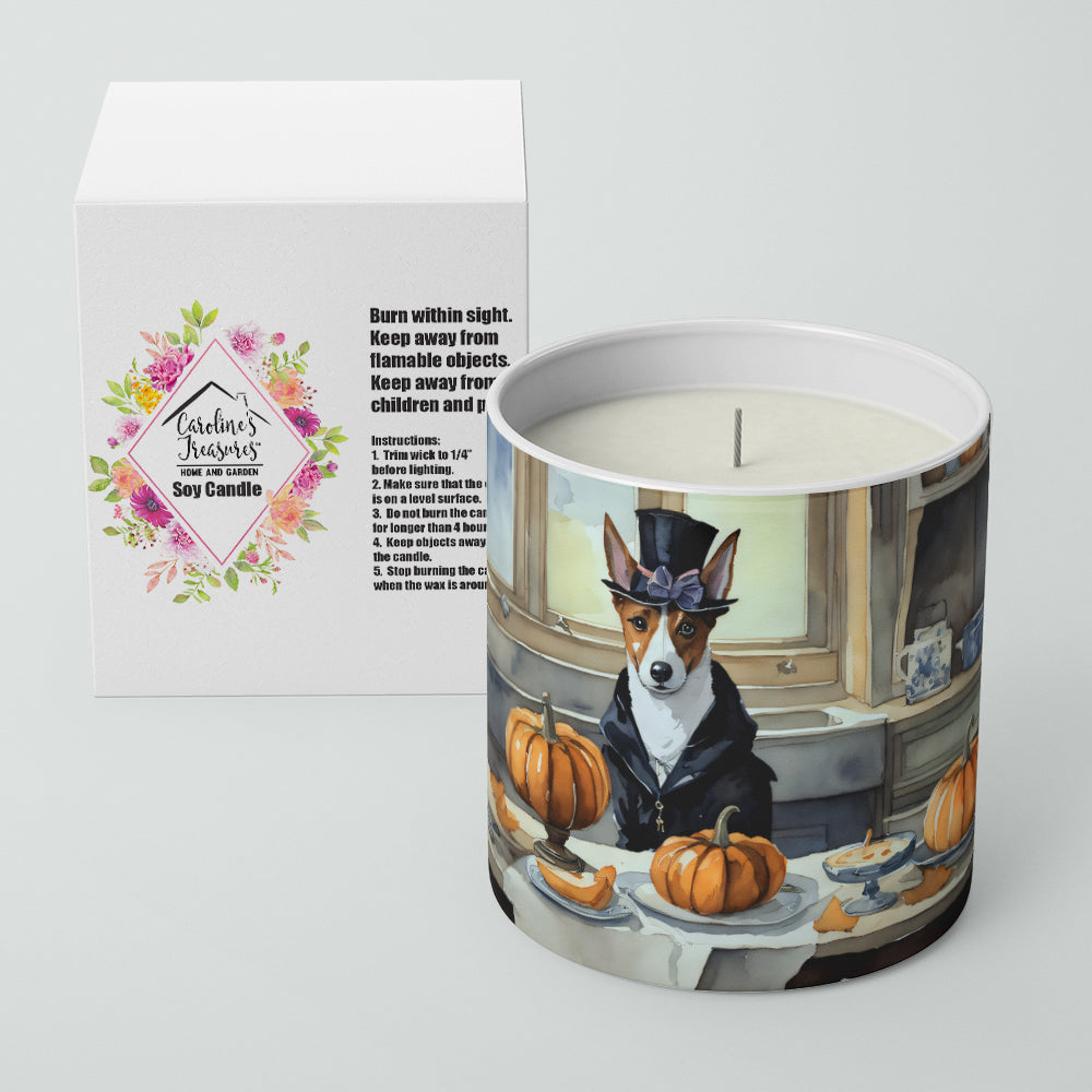 Basenji Fall Kitchen Pumpkins Decorative Soy Candle Nature Soy Wax Essential Oil Home Decor Ideal for Bedroom Kitchen Bath Office Gift, 10 oz