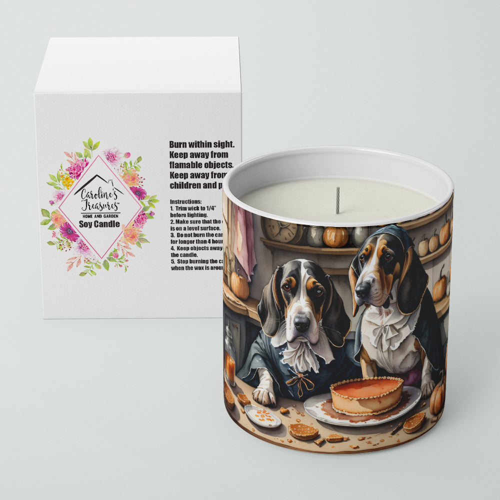 Basset Hound Fall Kitchen Pumpkins Decorative Soy Candle Nature Soy Wax Essential Oil Home Decor Ideal for Bedroom Kitchen Bath Office Gift, 10 oz