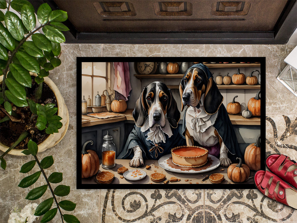 Basset Hound Fall Kitchen Pumpkins Doormat Indoor Outdoor 24H X 36W Front Door Mat Rugs for Entryway, Non Slip Washable Low Pile,