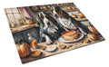 Basset Hound Fall Kitchen Pumpkins Cutting Board Tempered Glass Kitchen Cutting Surface, Heat Resistant Chopping, Non-Slip Feet, Food Prep & Serving