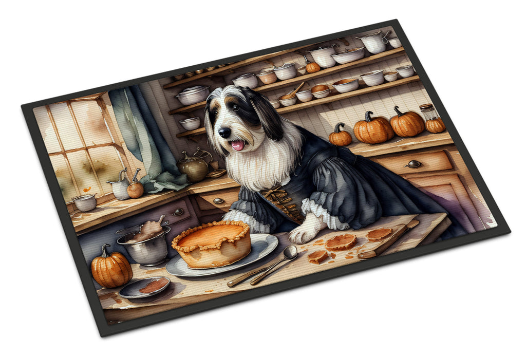 Bearded Collie Fall Kitchen Pumpkins Doormat Indoor Outdoor 24H X 36W Front Door Mat Rugs for Entryway, Non Slip Washable Low Pile,
