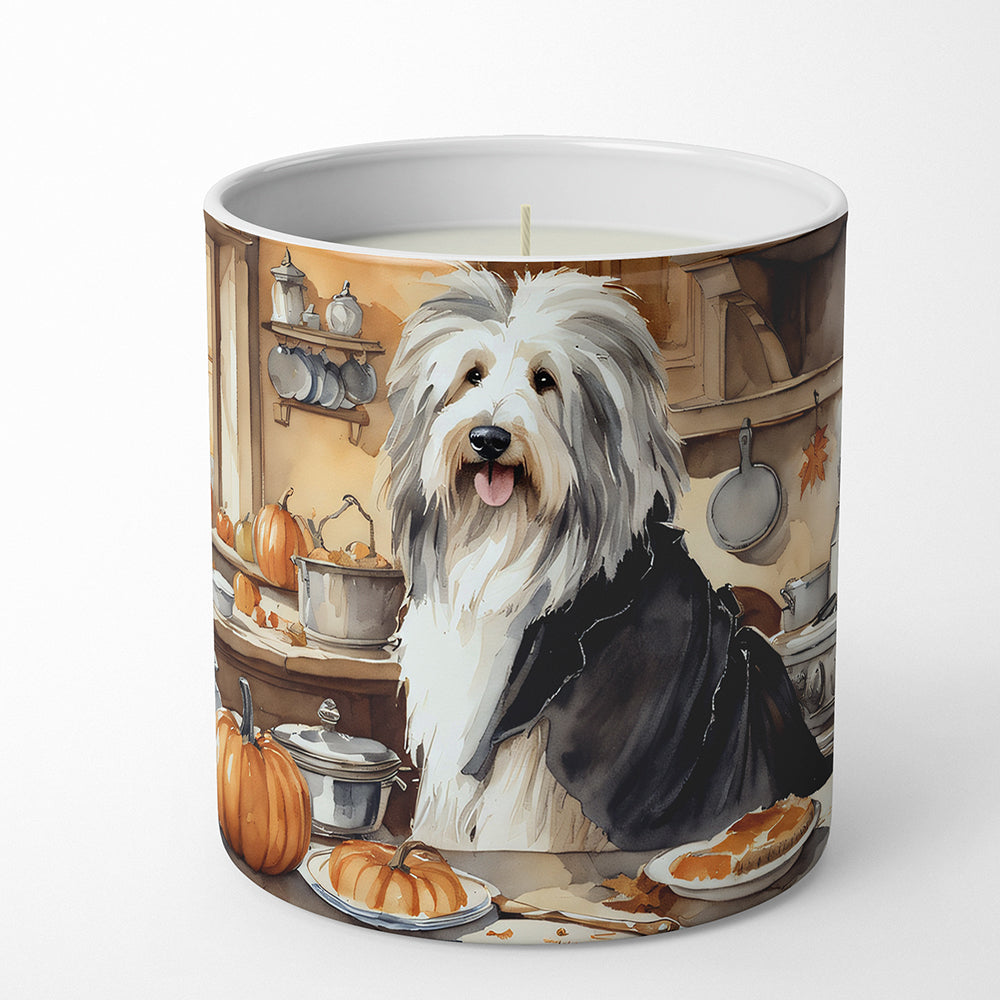 Bearded Collie Fall Kitchen Pumpkins Decorative Soy Candle Nature Soy Wax Essential Oil Home Decor Ideal for Bedroom Kitchen Bath Office Gift, 10 oz