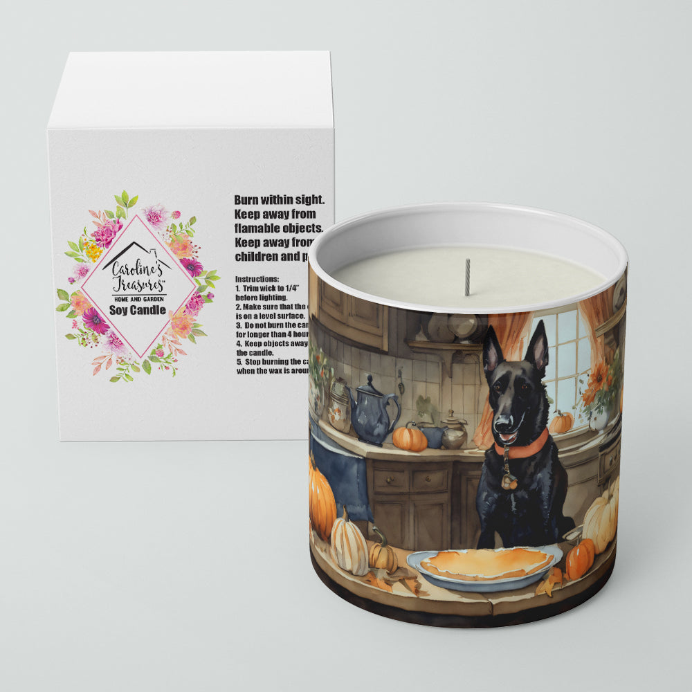 Belgian Malinois Fall Kitchen Pumpkins Decorative Soy Candle Nature Soy Wax Essential Oil Home Decor Ideal for Bedroom Kitchen Bath Office Gift, 10 oz