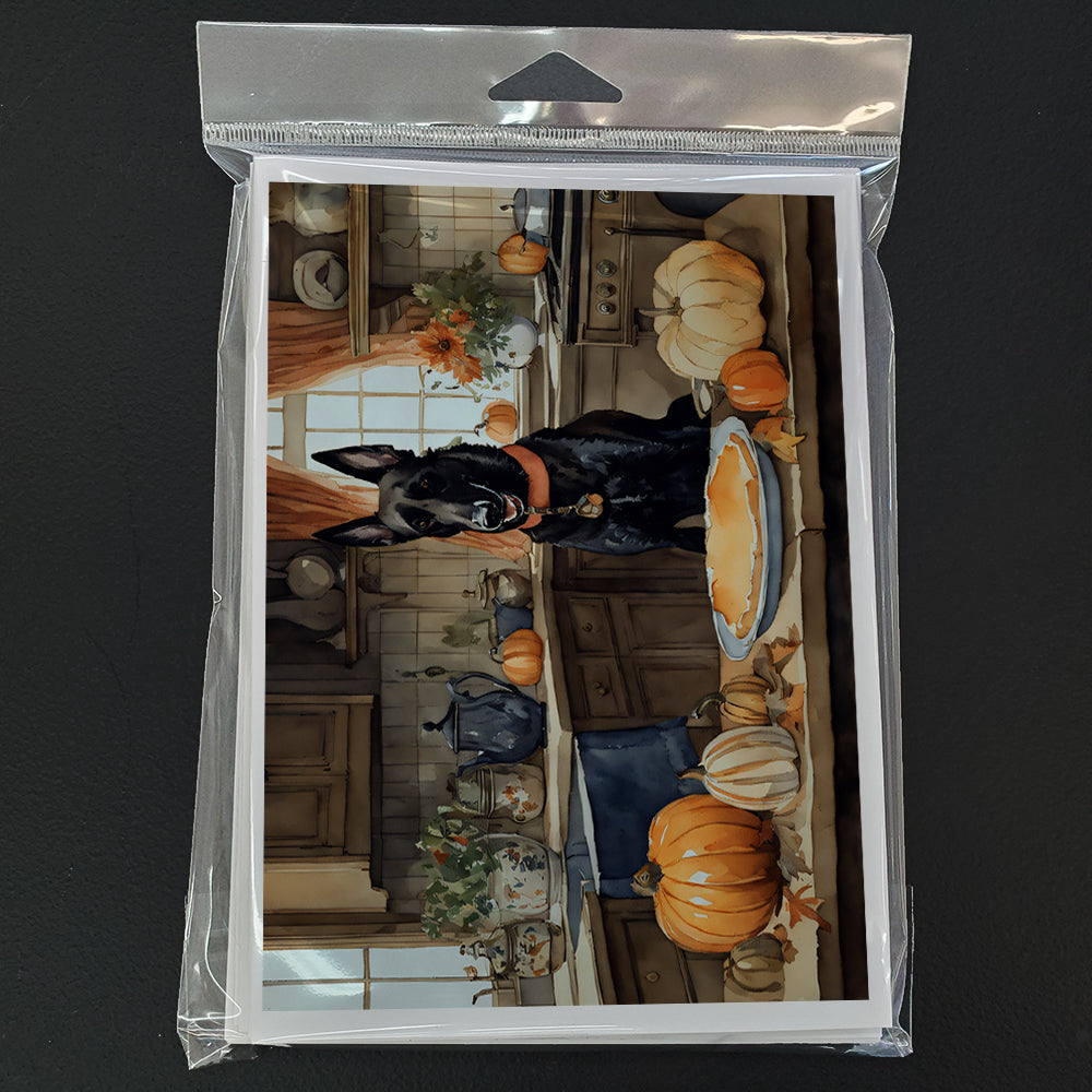 Belgian Malinois Fall Kitchen Pumpkins Greeting Cards Pack of 8 Blank Cards with Envelopes Whimsical A7 Size 5x7