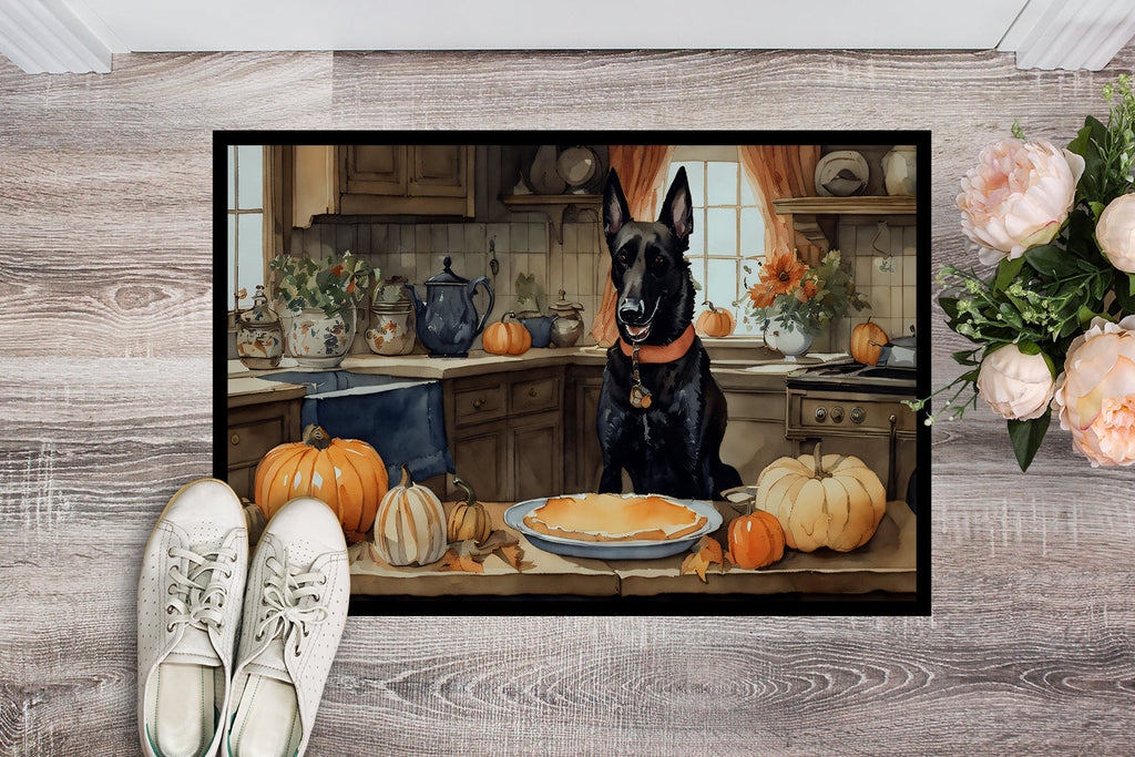 Belgian Malinois Fall Kitchen Pumpkins Doormat Indoor Outdoor 24H X 36W Front Door Mat Rugs for Entryway, Non Slip Washable Low Pile,