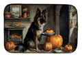 Belgian Tervuren Fall Kitchen Pumpkins Dish Drying Mat Absorbent Dish Drying Mat Pad for Kitchen Counter Dish Drainer Mat for Countertop, 14 x 21", Multicolor