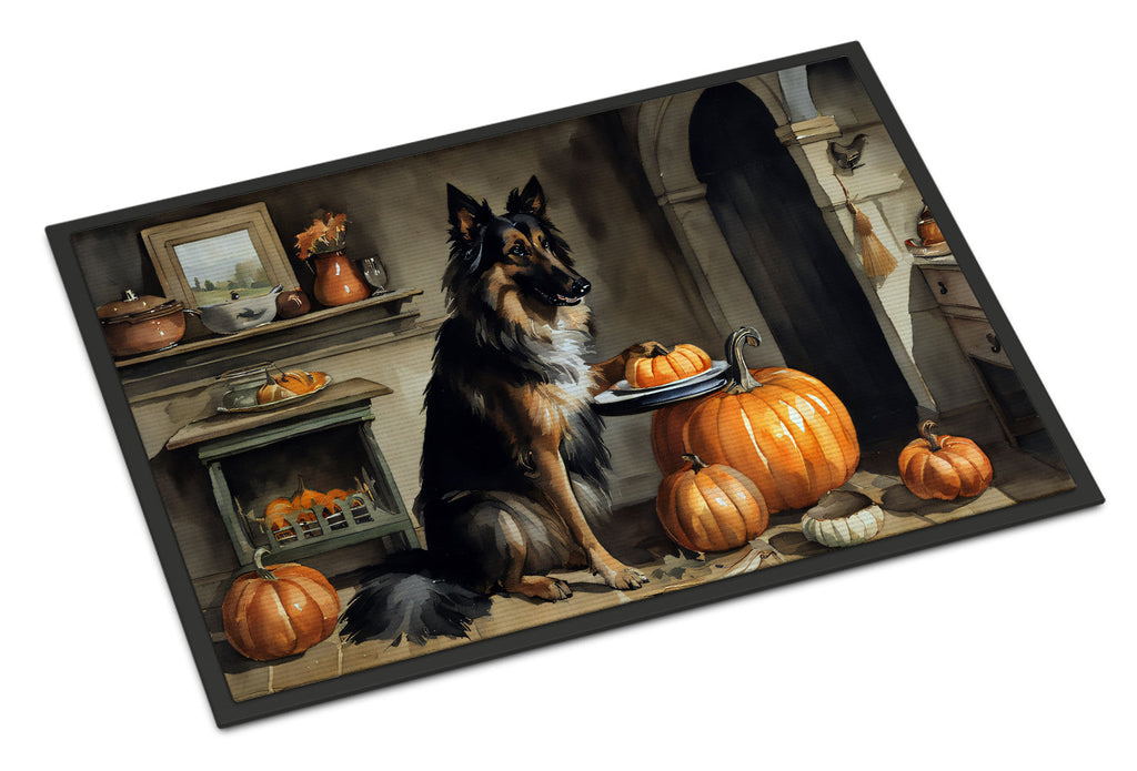 Belgian Tervuren Fall Kitchen Pumpkins Doormat Indoor Outdoor 24H X 36W Front Door Mat Rugs for Entryway, Non Slip Washable Low Pile,