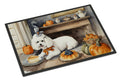 Bichon Frise Fall Kitchen Pumpkins Doormat Indoor Outdoor 24H X 36W Front Door Mat Rugs for Entryway, Non Slip Washable Low Pile,