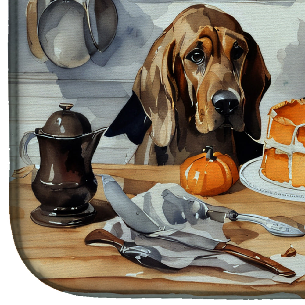 Bloodhound Fall Kitchen Pumpkins Dish Drying Mat Absorbent Dish Drying Mat Pad for Kitchen Counter Dish Drainer Mat for Countertop, 14 x 21", Multicolor