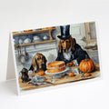 Bloodhound Fall Kitchen Pumpkins Greeting Cards Pack of 8 Blank Cards with Envelopes Whimsical A7 Size 5x7