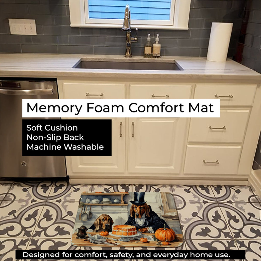 Bloodhound Fall Kitchen Pumpkins Memory Foam Kitchen Mat Machine Washable Anti-Fatigue Cushion Comfort Bath or Kitchen Rug