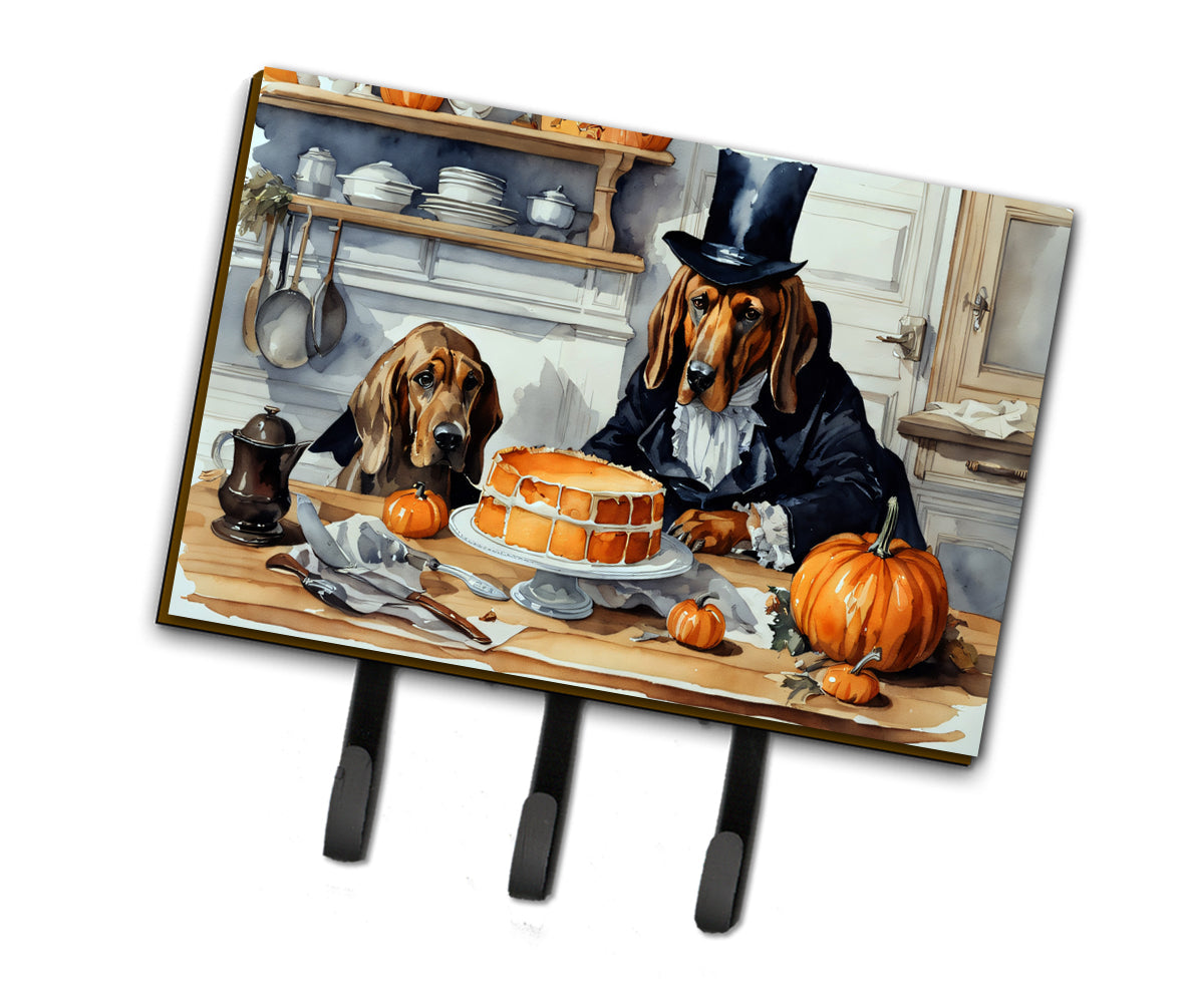 Bloodhound Fall Kitchen Pumpkins Leash or Key Holder Wall Hooks, Coat Rack Wall Mount, for Hanging Keys, Towels, Aprons, Leashes