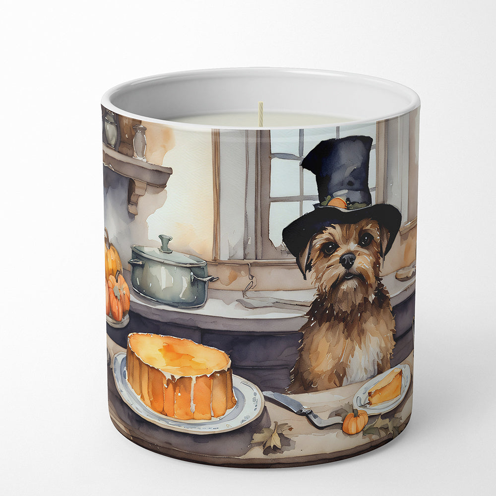 Border Terrier Fall Kitchen Pumpkins Decorative Soy Candle Nature Soy Wax Essential Oil Home Decor Ideal for Bedroom Kitchen Bath Office Gift, 10 oz