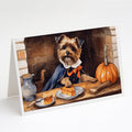 Border Terrier Fall Kitchen Pumpkins Greeting Cards Pack of 8 Blank Cards with Envelopes Whimsical A7 Size 5x7