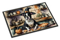 Boston Terrier Fall Kitchen Pumpkins Doormat Indoor Outdoor 18H X 27W Front Door Mat Rugs for Entryway, Non Slip Washable