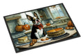 Boston Terrier Fall Kitchen Pumpkins Doormat Indoor Outdoor 18H X 27W Front Door Mat Rugs for Entryway, Non Slip Washable
