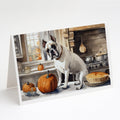 Boxer Fall Kitchen Pumpkins Greeting Cards Pack of 8 Blank Cards with Envelopes Whimsical A7 Size 5x7