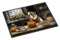 English Bulldog Fall Kitchen Pumpkins Doormat Indoor Outdoor 24H X 36W Front Door Mat Rugs for Entryway, Non Slip Washable Low Pile,