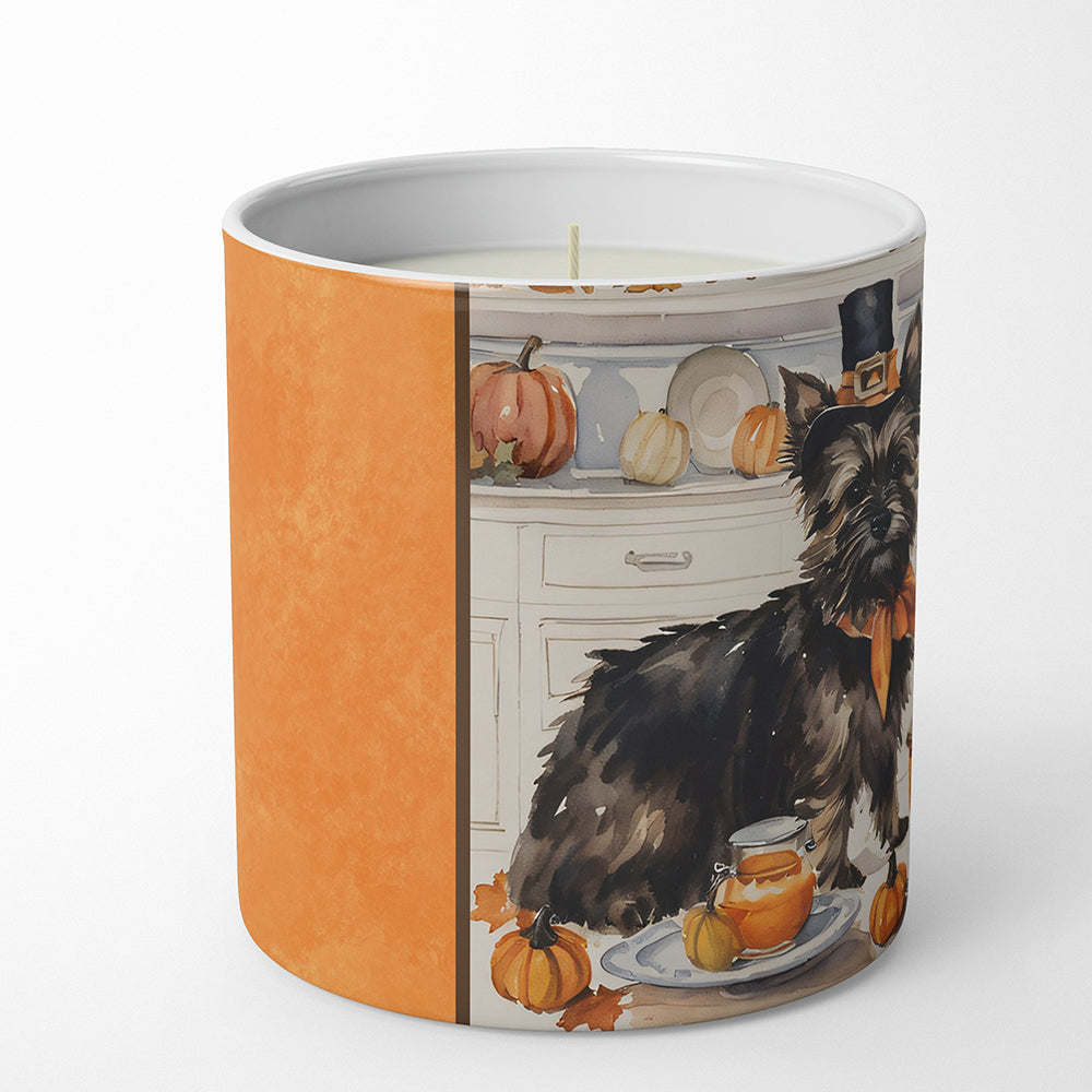 Cairn Terrier Fall Kitchen Pumpkins Decorative Soy Candle Nature Soy Wax Essential Oil Home Decor Ideal for Bedroom Kitchen Bath Office Gift, 10 oz