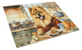 Chow Chow Fall Kitchen Pumpkins Cutting Board Tempered Glass Kitchen Cutting Surface, Heat Resistant Chopping, Non-Slip Feet, Food Prep & Serving