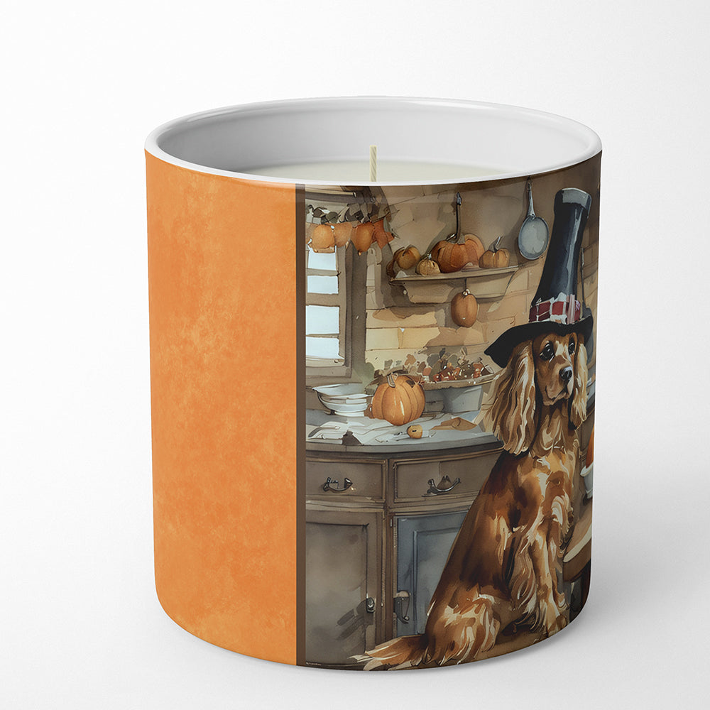 Cocker Spaniel Fall Kitchen Pumpkins Decorative Soy Candle Nature Soy Wax Essential Oil Home Decor Ideal for Bedroom Kitchen Bath Office Gift, 10 oz