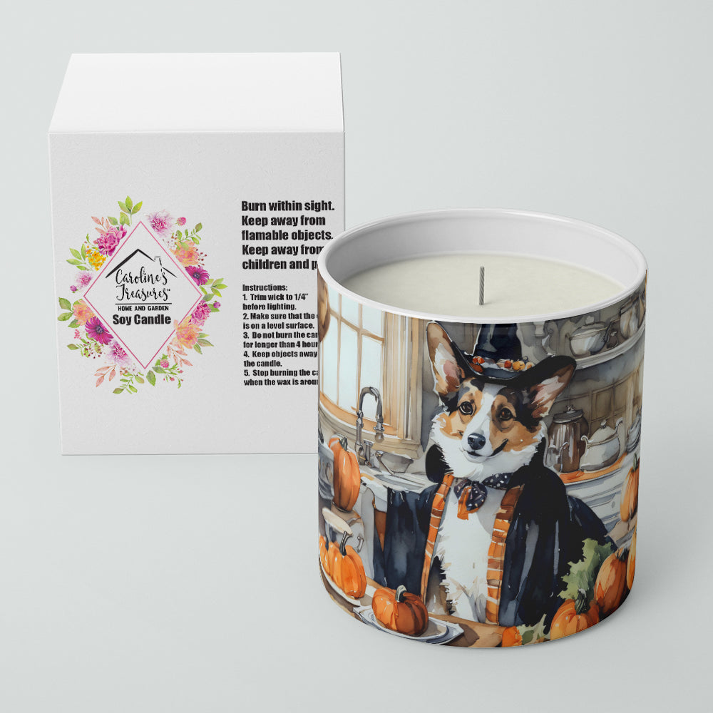 Corgi Fall Kitchen Pumpkins Decorative Soy Candle Nature Soy Wax Essential Oil Home Decor Ideal for Bedroom Kitchen Bath Office Gift, 10 oz