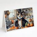 Corgi Fall Kitchen Pumpkins Greeting Cards Pack of 8 Blank Cards with Envelopes Whimsical A7 Size 5x7