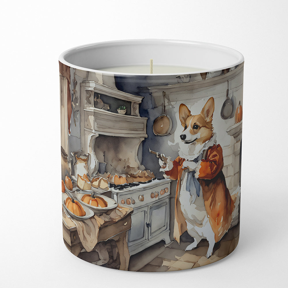 Corgi Fall Kitchen Pumpkins Decorative Soy Candle Nature Soy Wax Essential Oil Home Decor Ideal for Bedroom Kitchen Bath Office Gift, 10 oz