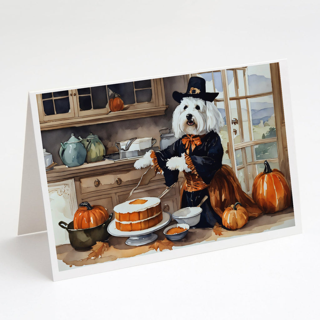Coton De Tulear Fall Kitchen Pumpkins Greeting Cards Pack of 8 Blank Cards with Envelopes Whimsical A7 Size 5x7