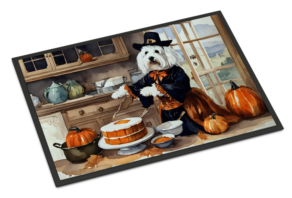 Coton De Tulear Fall Kitchen Pumpkins Doormat Indoor Outdoor 24H X 36W Front Door Mat Rugs for Entryway, Non Slip Washable Low Pile,