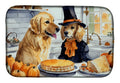 Golden Retriever Fall Kitchen Pumpkins Dish Drying Mat Absorbent Dish Drying Mat Pad for Kitchen Counter Dish Drainer Mat for Countertop, 14 x 21", Multicolor