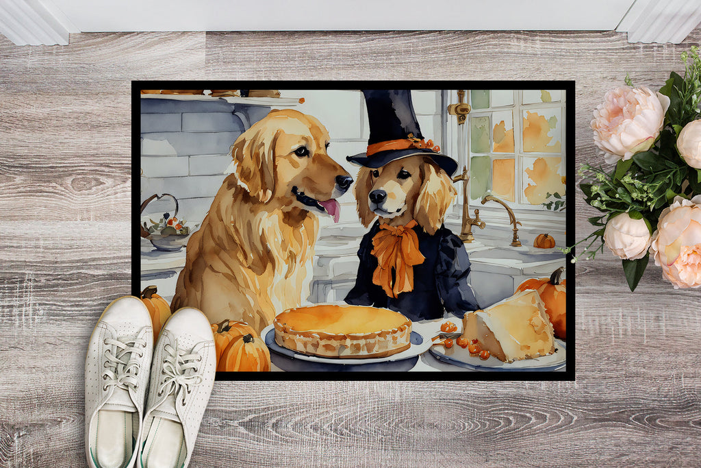 Golden Retriever Fall Kitchen Pumpkins Doormat Indoor Outdoor 24H X 36W Front Door Mat Rugs for Entryway, Non Slip Washable Low Pile,