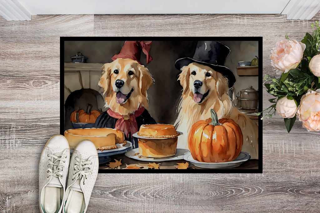 Golden Retriever Fall Kitchen Pumpkins Doormat Indoor Outdoor 24H X 36W Front Door Mat Rugs for Entryway, Non Slip Washable Low Pile,