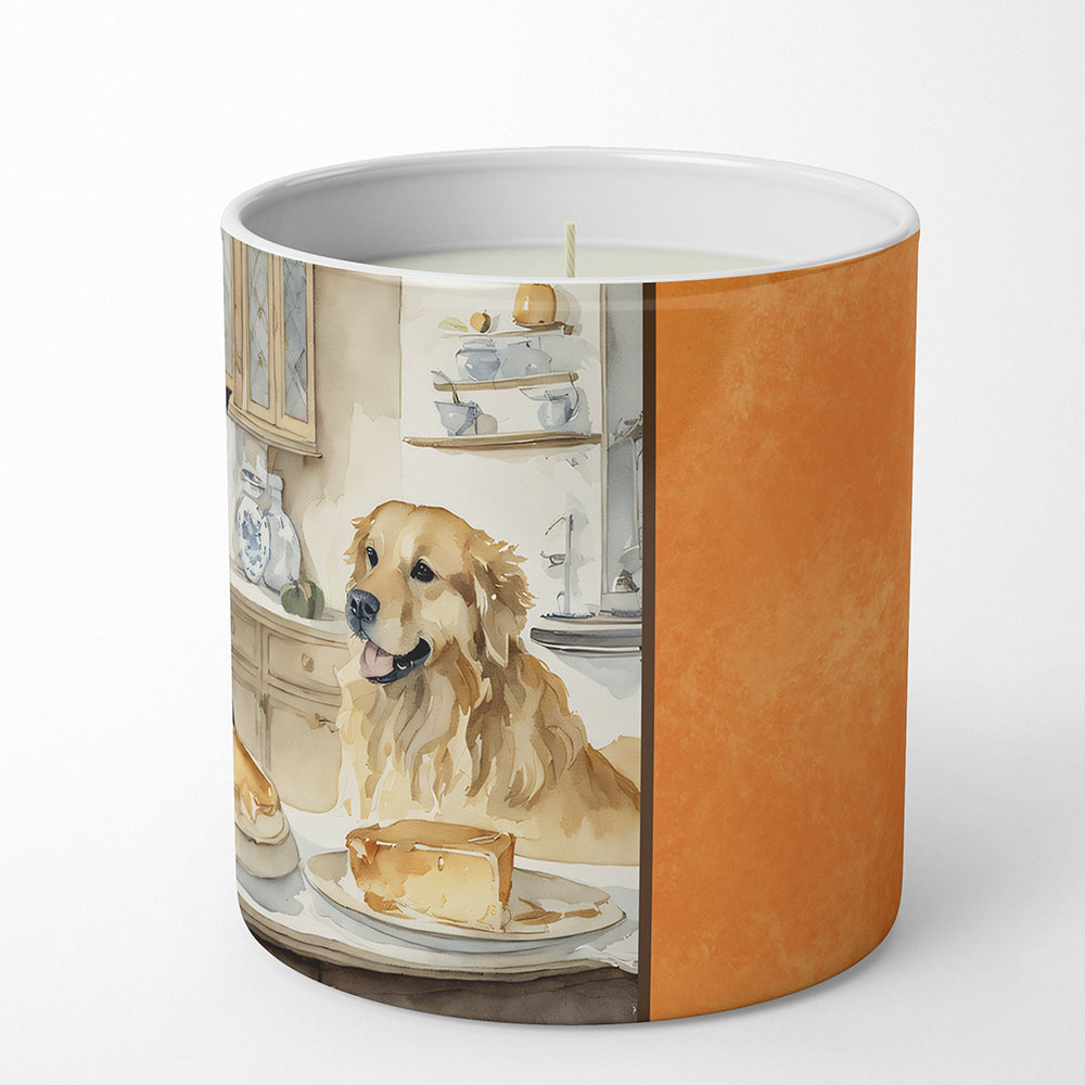 Golden Retriever Fall Kitchen Pumpkins Decorative Soy Candle Nature Soy Wax Essential Oil Home Decor Ideal for Bedroom Kitchen Bath Office Gift, 10 oz