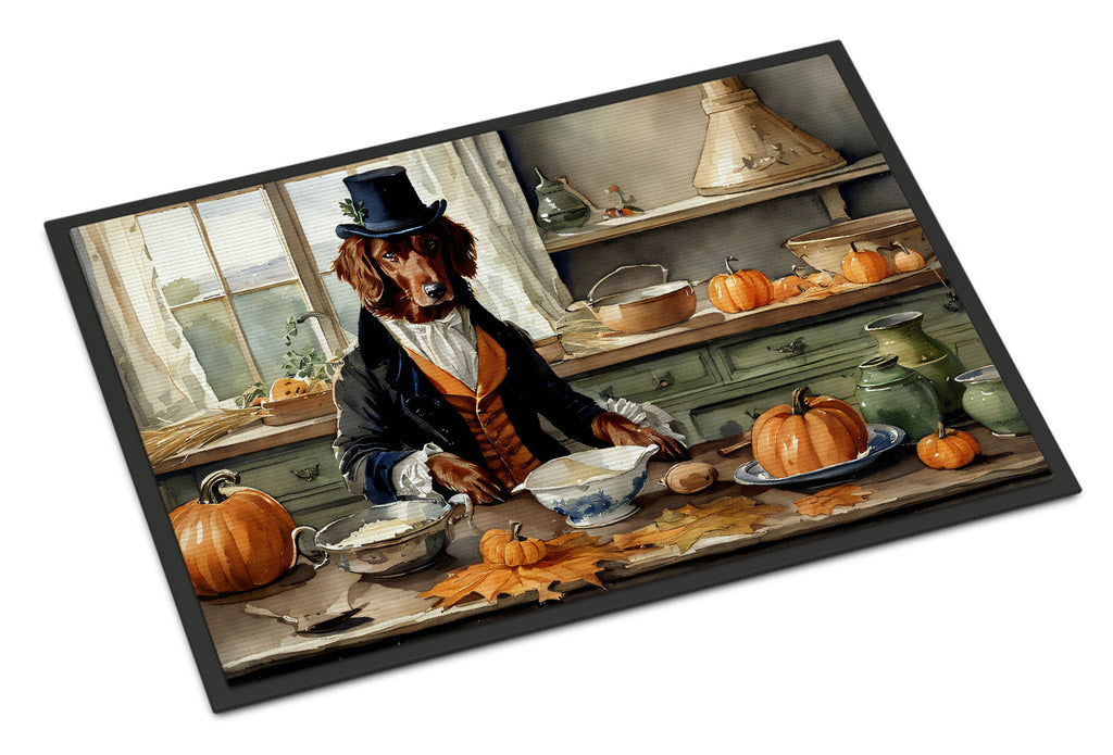 Irish Setter Fall Kitchen Pumpkins Doormat Indoor Outdoor 18H X 27W Front Door Mat Rugs for Entryway, Non Slip Washable