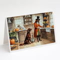 Irish Setter Fall Kitchen Pumpkins Greeting Cards Pack of 8 Blank Cards with Envelopes Whimsical A7 Size 5x7
