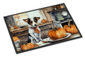 Jack Russell Terrier Fall Kitchen Pumpkins Doormat Indoor Outdoor 24H X 36W Front Door Mat Rugs for Entryway, Non Slip Washable Low Pile,
