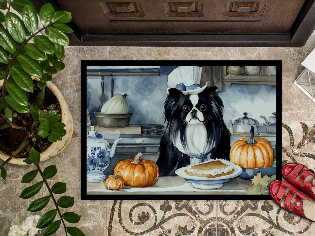 Japanese Chin Fall Kitchen Pumpkins Doormat Indoor Outdoor 18H X 27W Front Door Mat Rugs for Entryway, Non Slip Washable