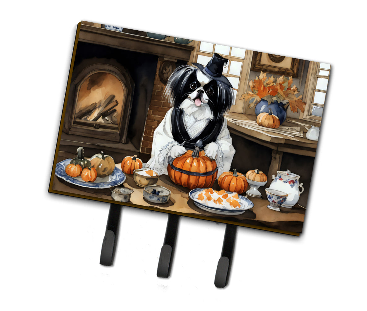 Japanese Chin Fall Kitchen Pumpkins Leash or Key Holder Wall Hooks, Coat Rack Wall Mount, for Hanging Keys, Towels, Aprons, Leashes
