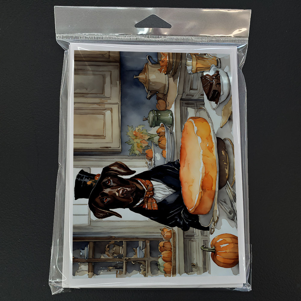 Chocolate Lab Fall Kitchen Pumpkins Greeting Cards Pack of 8 Blank Cards with Envelopes Whimsical A7 Size 5x7