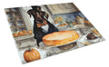 Chocolate Lab Fall Kitchen Pumpkins Cutting Board Tempered Glass Kitchen Cutting Surface, Heat Resistant Chopping, Non-Slip Feet, Food Prep & Serving